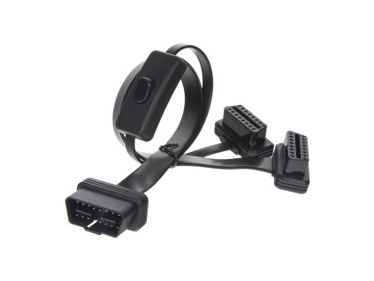 Konektor OBD2 odbočka 1 samec / 2 samice / 1x vypínač