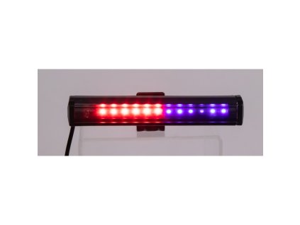 Gumové výstražné LED světlo vnější, modro-červené, 12V, 150mm