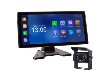 Set monitor 10,36" 4x 4PIN s Apple CarPlay, Android auto, Bluetooth, DVR, + kamera + 15m kabel