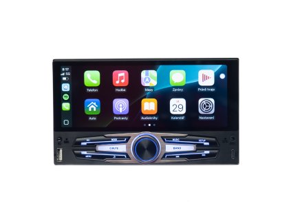 1DIN autorádio s 6,8" LCD/3x USB/Bluetooth/CarPlay/AndroidAuto/Mirrorlink