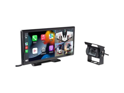 Set monitor 10,36" 4x 4PIN s Apple CarPlay, Android auto, Bluetooth, DVR, BSD, + kamera + 15m kabel