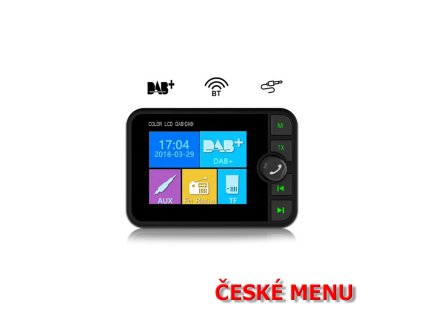 DAB přijímač / Bluetooth HF + přehrávač / micro SD / FM modulátor