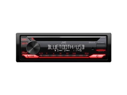 JVC autorádio s CD/MP3/USB/AUX/Bluetooth připojení/červené podsvícení/odním.panel