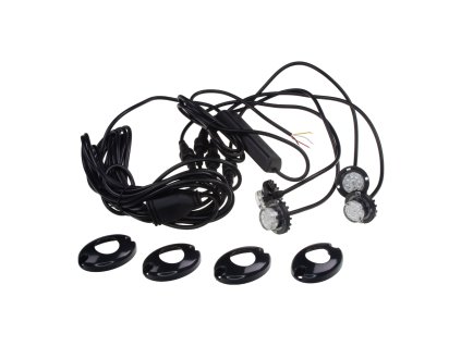 4x PROFI výstražné LED světlo vnější modré, 12-24V, ECE R10