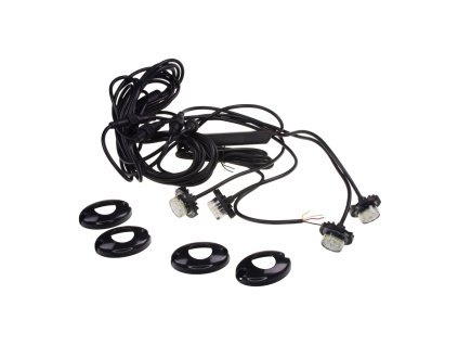 4x PROFI výstražné LED světlo vnější bílé, 12-24V, ECE R10