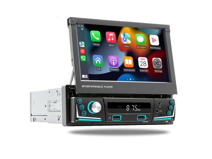 1DIN autorádio s výsuvným 7" LCD / 3x USB / Bluetooth / CarPlay / AndroidAuto / Mirrorlink