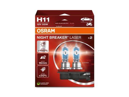 OSRAM 12V H11 55W night breaker laser (2ks) Duo-box