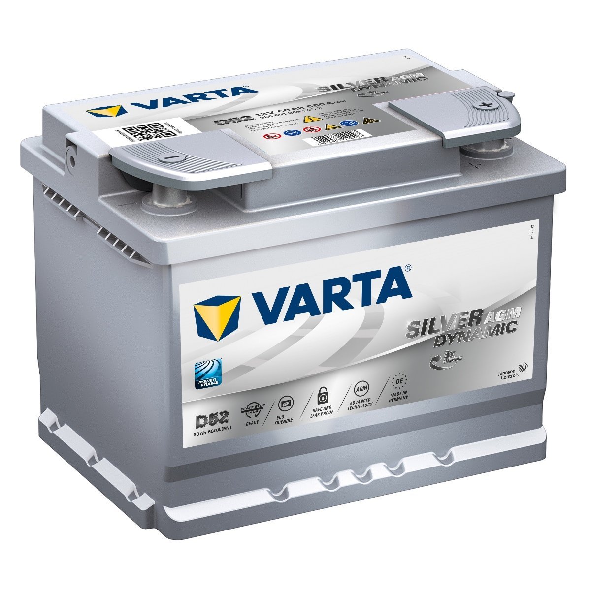 VARTA - Clarios Czech spol. s r.o. VARTA SILVER Dynamic AGM 12V 60Ah 680A, 560 901 068, D52