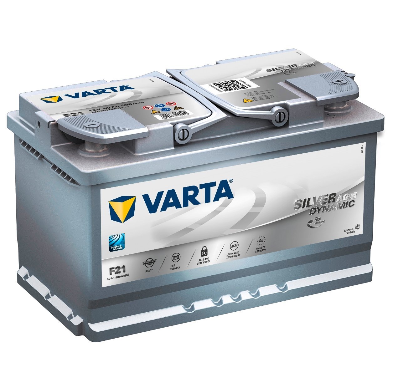 VARTA - Clarios Czech spol. s r.o. VARTA SILVER Dynamic AGM 12V 80Ah 800A, 580 901 080, F21