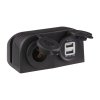 Dvojitá zásuvka s panelem 1x CL + 2x nabíječka USB voděodolná