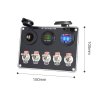 Panel s 5x spínači + 2x USB/Voltmetr a CL zásuvka, 12/24V