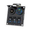 Panel s 3x spínači + USB-C/USB-A + CL zásuvka, 12/24V