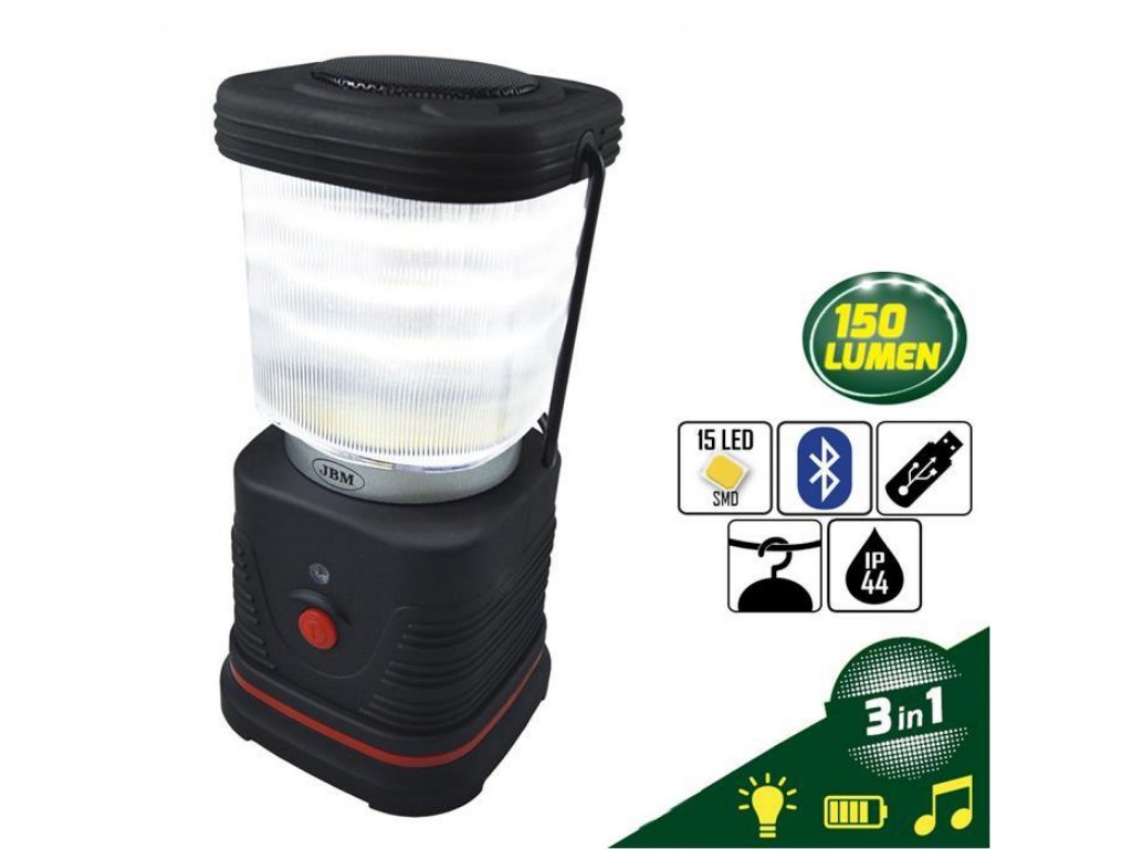 D.53199 Dielenská LED lampa s reproduktorom Bluetooth nabíjačka + POWERBANK, JBM D.53199