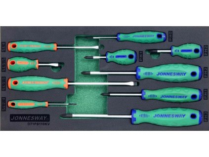 Skrutkovače ploché a krížové, sada 10ks v penovom module D71PS110KV