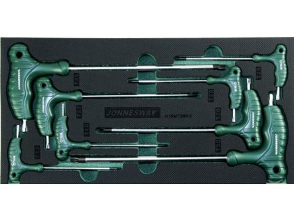Kľúče TORX T10-T50 zástrčné typ T s rukoväťou, 8ks v penovom module