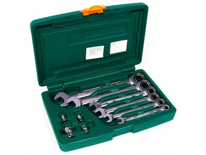 Račňové kľúče očkoploché 8-19mm s adaptérmi JONNESWAY W45110S