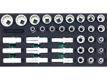 Gola nástrčné hlavice 6 a 12-hran + TORX-E, sada 35ks v module EVA S04H4935KV