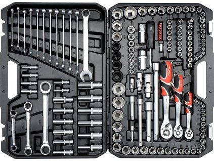 Gola sada 150ks 1/2", 1/4", 3/8", račne, orechy, hlavica Yato YT-38811