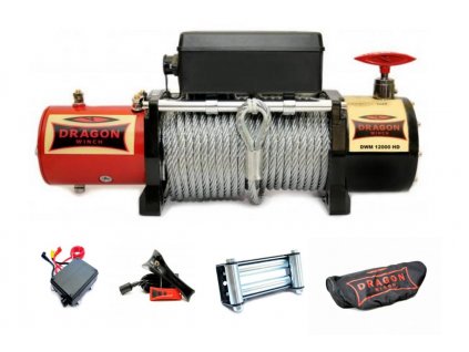 Elektrický navijak 4x4 offroad vyťahovák 12000LBS 12V 5,5T, 5433kg s ovládaním a príslušenstvom 12000LBS2