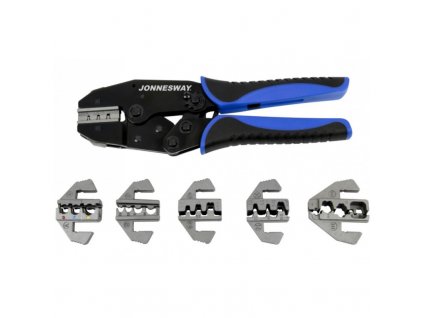 Kliešte konektorové, krimplovacie - sada s výmennými čeľusťami, 7 ks - JONNESWAY AR030058
