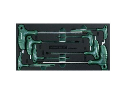 Kľúče Imbus 2-10mm s guličkou, T-držiak, v penovej EVA vložke do dielenského vozíka, 8ks Jonnesway H10MB08KV