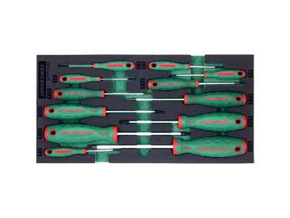 Skrutkovače TORX T5-T40, v penovej EVA vložke do dielenského vozíka, 14ks Jonnesway D71T112KV