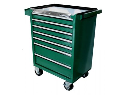 Dielenský vozík na náradie so 7 zásuvkami, nerezová doska + madlo, Jonnesway C-7DS2