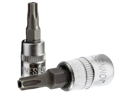Nástrčný kľúč torx TR15 1/4´s otvorom  Katal. číslo Rozmer Dĺžka (mm) Hmotnosť (g) S08H206 T6 37 14 S08H207 T7 37 14 S08H208 T8 37 14 S08H209 T9 37 14 S08H210 T10 37 14 S08H215 T15 37 14 S08H220 T20 37 14 S08H225 T25 37 14 S08H227 T27 37 14 S08H230 T30 37 14 S08H240 T40 37 14  Kvalitný prípravok renomovaného svetového producenta vyznačujúci sa vysokoakostnými materiálmi a spracovaním s dlhou životnosťou, určený nielen na profesionálne používanie