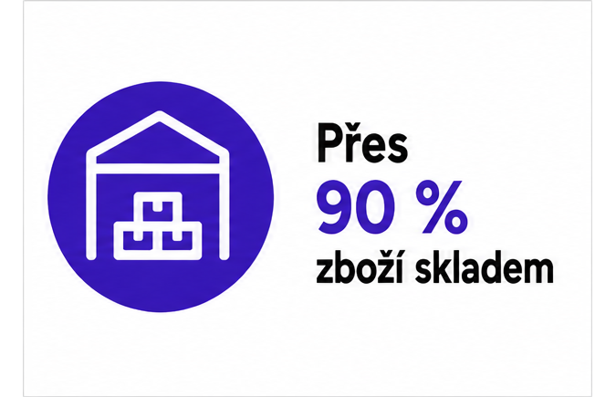 Přes 90% zboží skladem