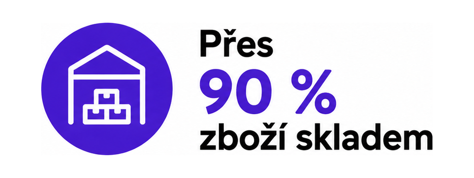 Přes 90% zboží skladem
