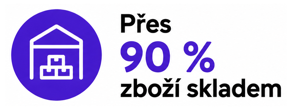 Přes 90% zboží skladem
