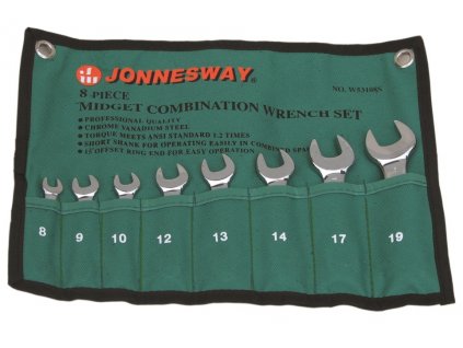 Sada očkoplochých klíčů, krátkých, 8 19 mm, 8 kusů JONNESWAY W53108S
