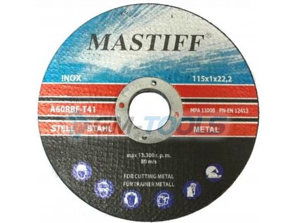 Brusný kotouč, broušení 115x1.0mm INOX, MASTIFF