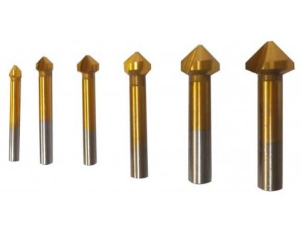 Kónické frézy HSS ocel 6.3 20.5mm ,sada 6ks fréz na hloubení
