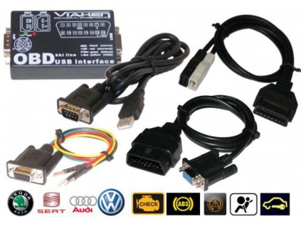 Diagnostika USB pre automobily VAG s dvojlinkou K (KKL) + káble : OBD1, OBD2, piny