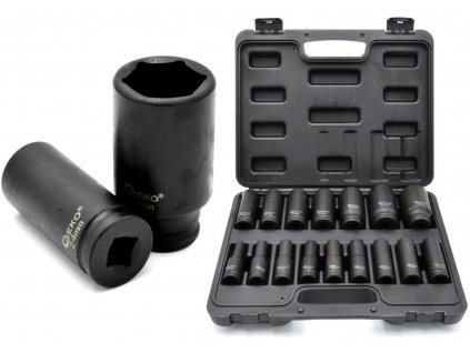 Úderové nástrčné hlavice dlouhé, gola ořechy 10 32mm 16ks