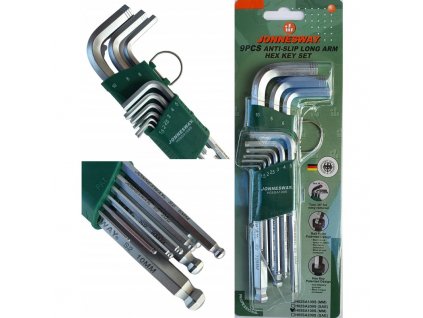 Imbusy s kuličkou, sada 9ks 1.5 - 10mm, ocel S2, H05SA109S.