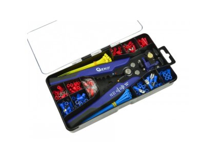 Multifunkční automatické kleště odizolovací, krimpovací 0,2-6mm s konektory a pásky, 260ks