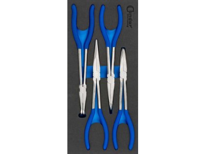 WC.7274 Extra dlouhé kleště v pěnové vložce do dílenského vozíku, 4ks, Condor