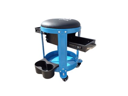 Dílenská stolička s kolečky a 3 policemi Silver 11644