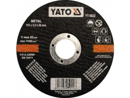 Řezný kotouč na kov 125x1,2x22,2 Yato YT-5923