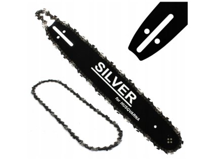 Vodící lišta pro řetězovou pilu 38cm 15" pro pily Husqvarna+ 2 řetězy 0,325" 1,5mm 64 článků Silver 12380