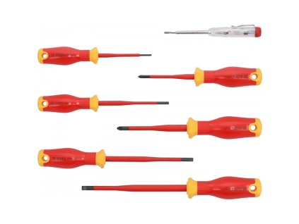 Sada izolovaných šroubováků ploché a křížové 1000V + zkoušečka napětí Yato YT-282681