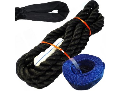 Kinetické lano 12,5t 26mm 5m + 3m pás