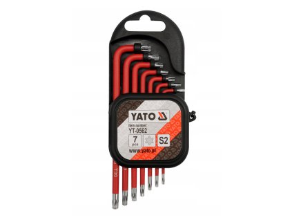 Sada potahovaných imbusových klíčů Torx s otvorem T9-T30 7ks Yato YT-0562