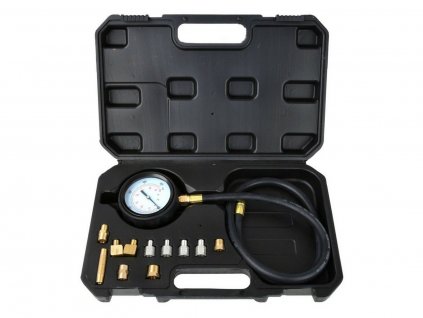G02506 Tester na měření  tlaku oleje  0-35 bar, 12 adaptérů