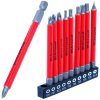 Sada bitů pro ruční práci a použití s ​​aku šroubováky křížové, ploché a torx 110m 10ks 1/4" BGS B.20812