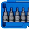 Sada nástrčných klíčů Torx T10 - T70 1/2' s pojistným kolíkem a gumovým kroužkem BGS B.5097