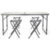 Skládací kempingový stůl 120x60cm se 4 židlemi a nastavením výšky 55-70cm