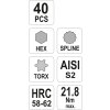 Bity imbus torx spline 40ks v kazetě